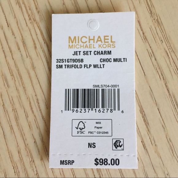 Michael Kors Chocolate Multi Small Trifold Wallet - Picture 10 of 10